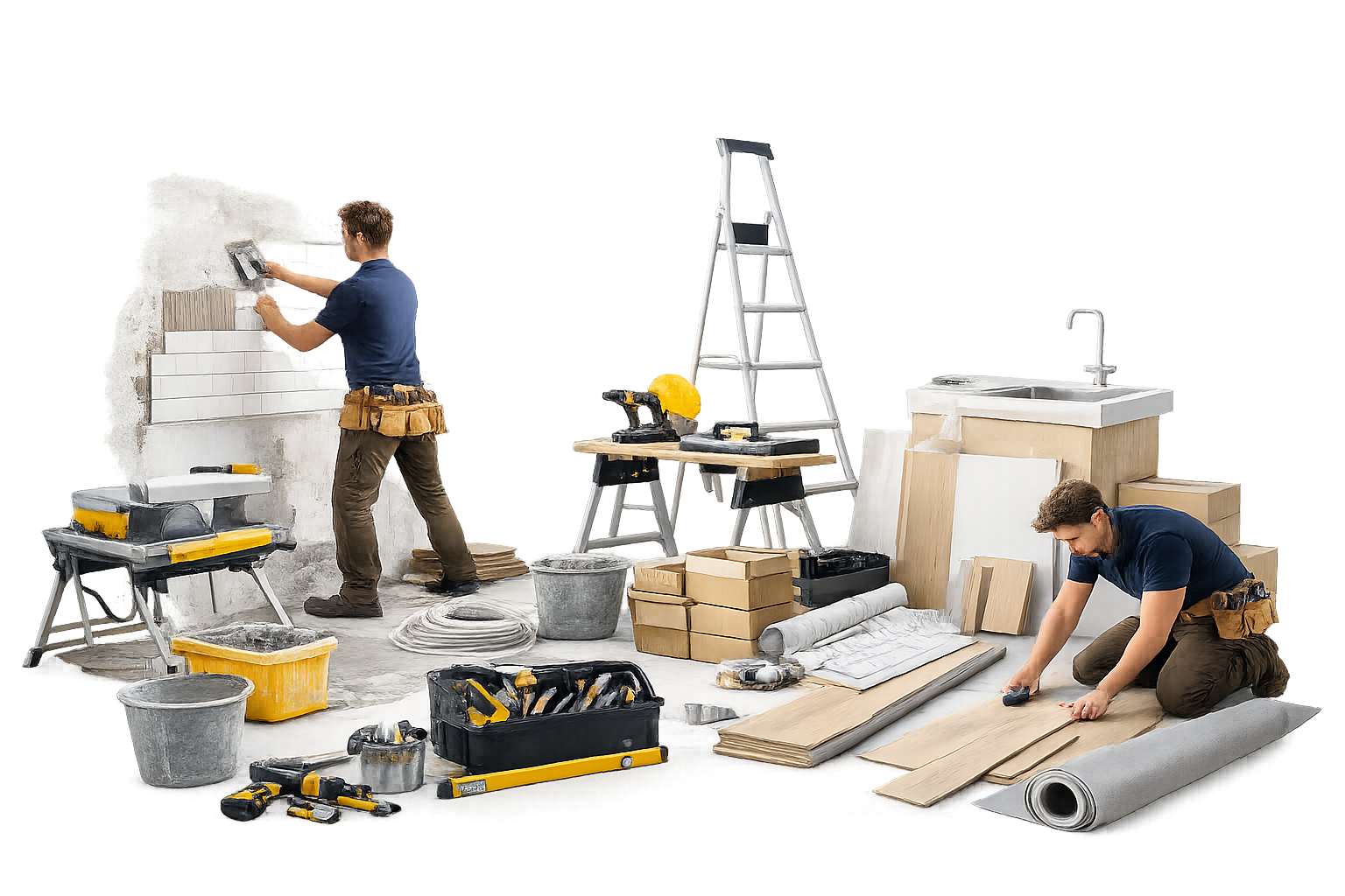 Property refurbishment and upgrade works being carried out in a Nottingham rental property