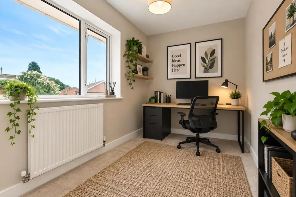 Refurbished third bedroom, replastered and redecorated (furniture virtually staged by the estate agent)